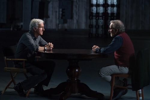 James Cameron interviewing Steven Spielberg