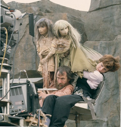Behind the scene during the filming of Dark Crystal