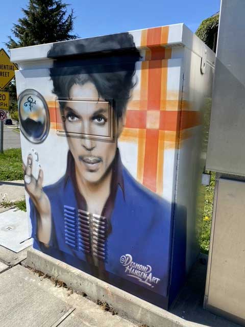Prince mural by Seattle artist Desmond Hansen